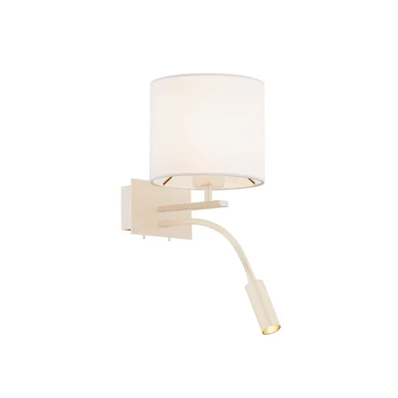 Aanbieding Bilo wandlamp, beige, textiel, 2-lamps, leeslampje