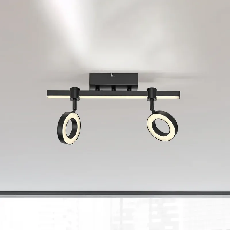 Favoriet JUST LIGHT. LED plafondlamp LOLAsmart Bileda, 2-lamps, zwart