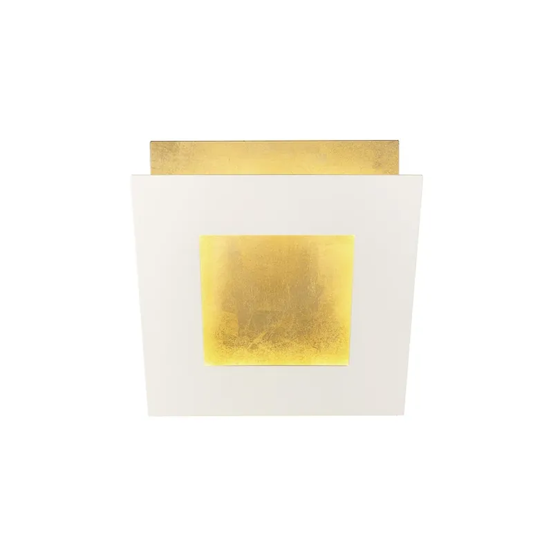 Beperkt Aanbod LED wandlamp Dalia, wit/goud, 18 x 18 cm, aluminium