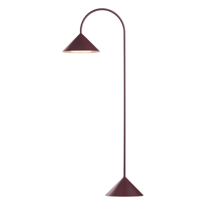Betrouwbaar FRANDSEN LED vloerlamp op accu Grasp, rood, hoogte 72 cm, metaal