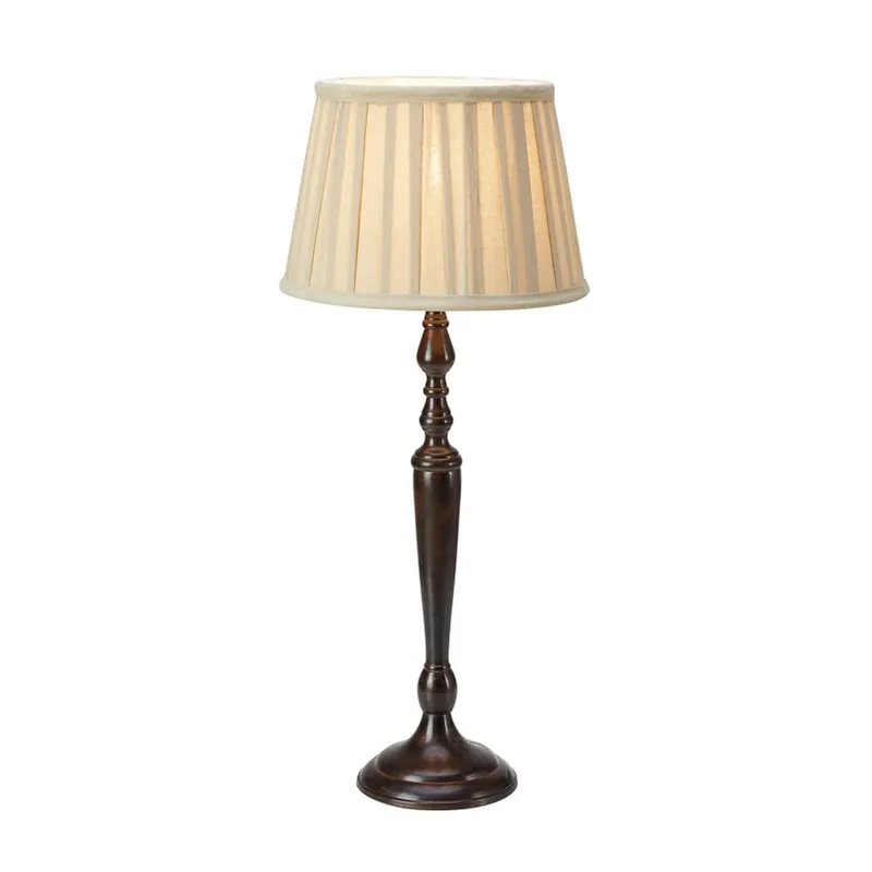 Tafellamp Chocolat, hoogte 60 cm, beige/bruin, metaal/stof Direct Beschikbaar