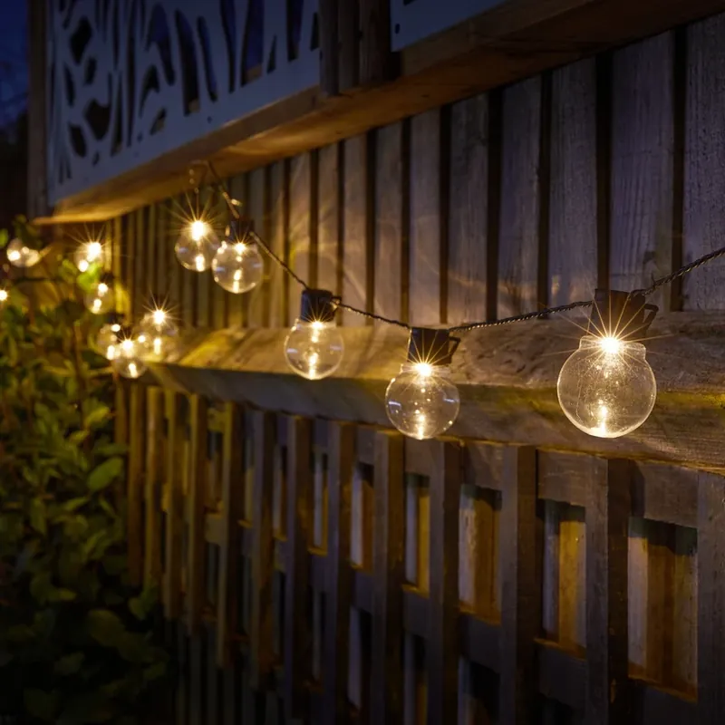 Snelle Levering GloBulb LED lichtketting op zonne-energie, 20 lampjes, IP44