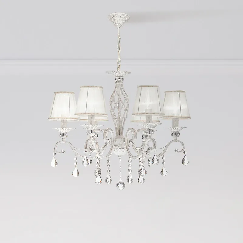Aanbieding Maytoni Grace kroonluchter, wit, 6-lamps, organza, E14