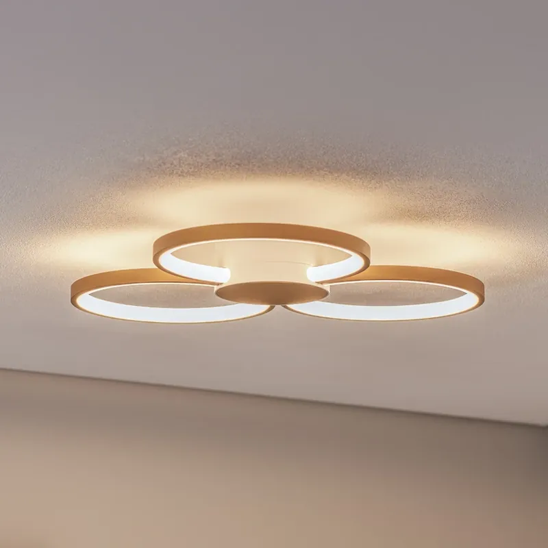 Populair Bega plafondlamp 51299.4, fluweel messing, metaal, DALI