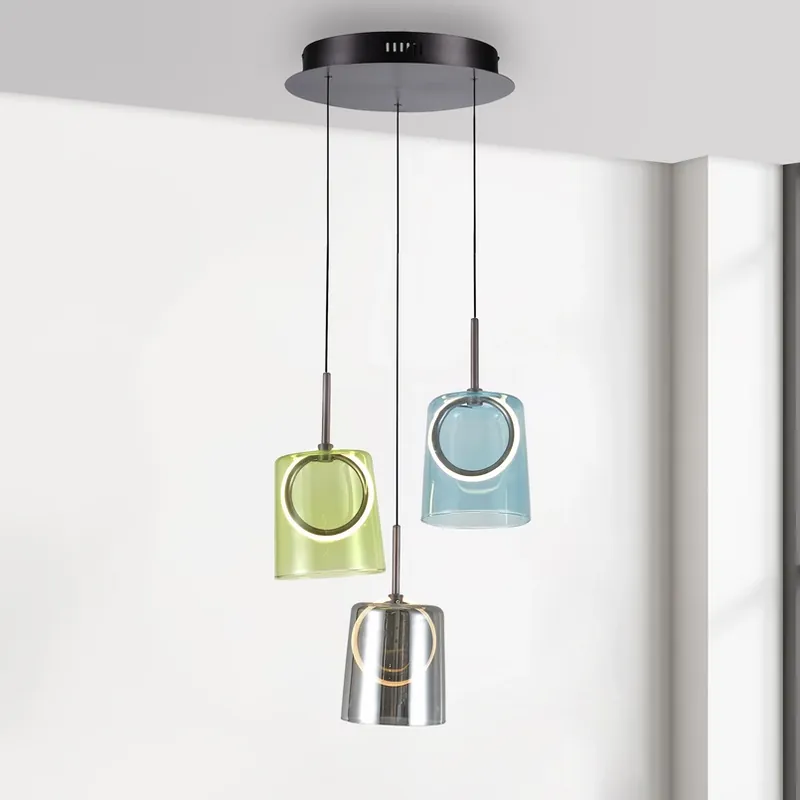 Weekendaanbieding Paul Neuhaus LED hanglamp Zula, Ø 40 cm, kleurrijk, 3-lamps.