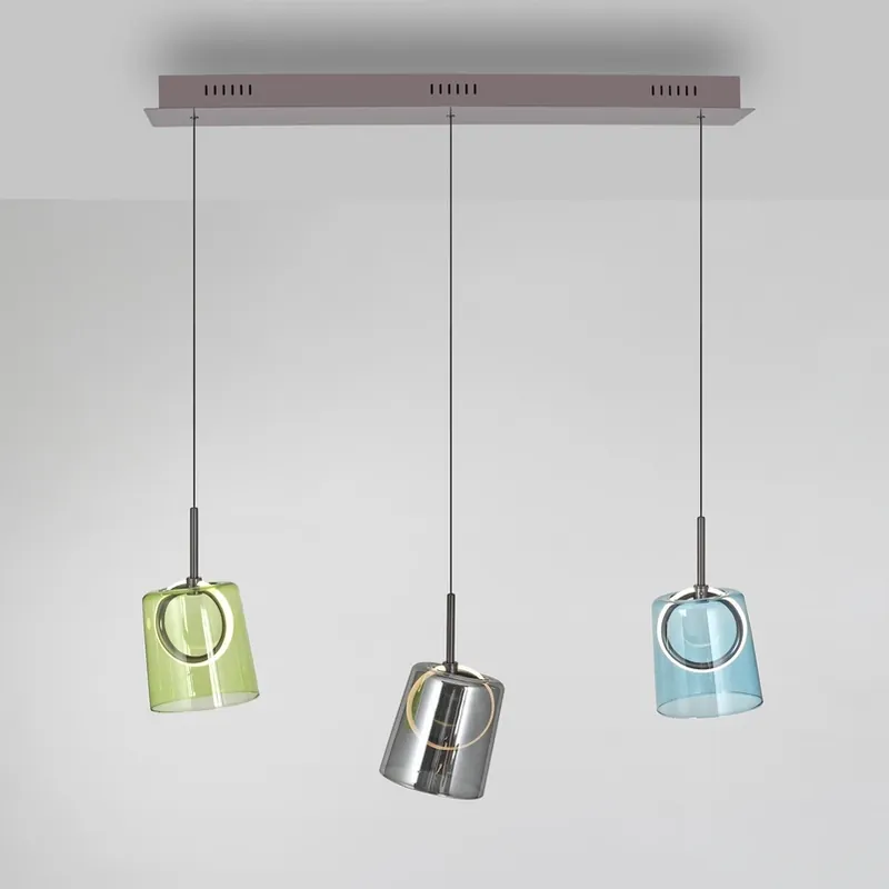 Dagaanbieding Paul Neuhaus LED hanglamp Zula, lengte 87 cm, kleurrijk, 3-lamps.