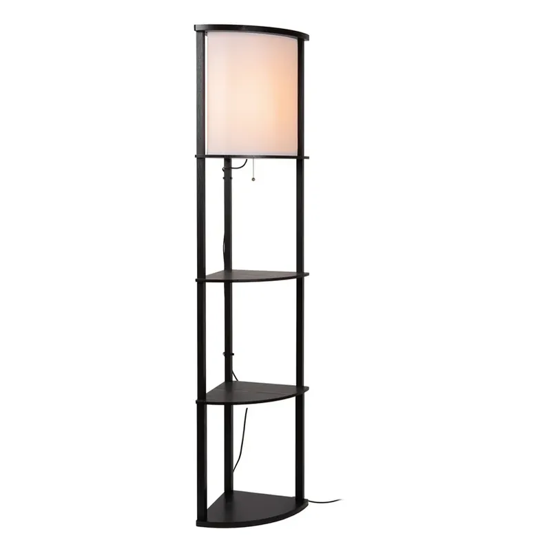 Vloerlamp Menno, zwart, katoen, 162,3 cm, E27 Populair