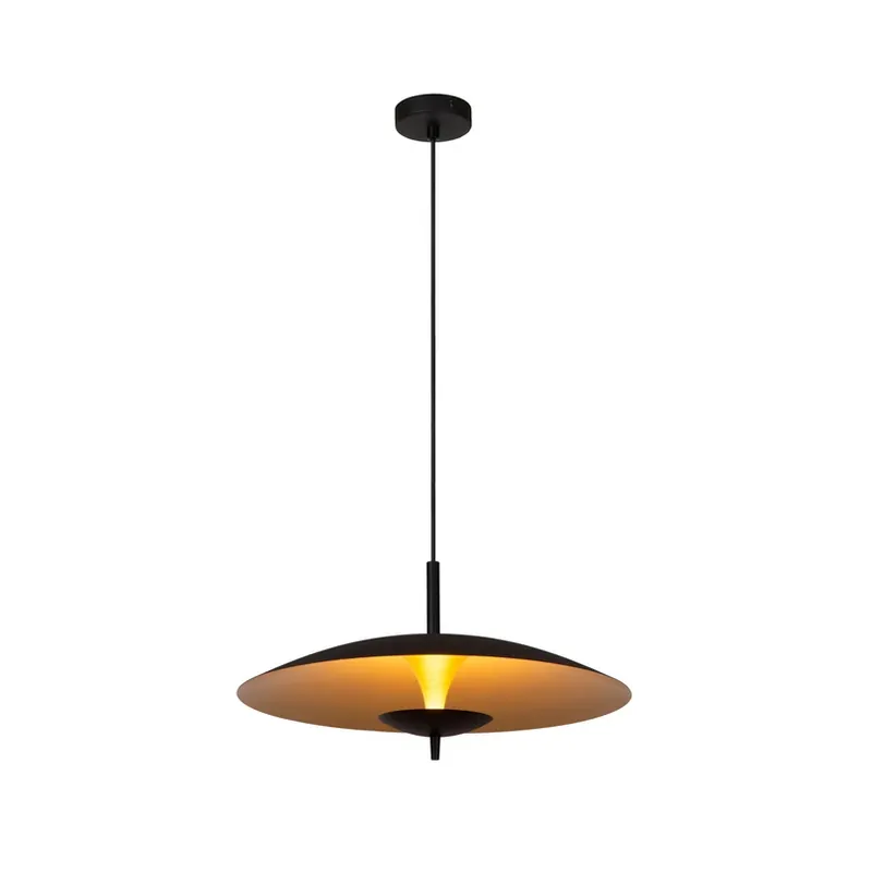 Vulcan LED hanglamp, zwart/goud, Ø 47 cm, dimbaar Flitsaanbieding