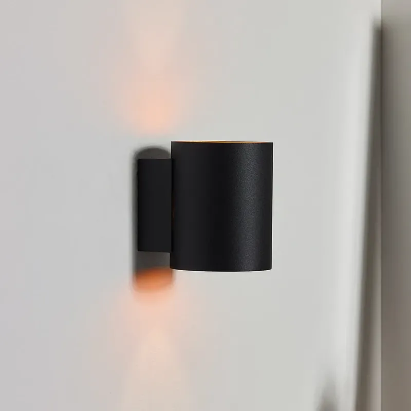 Wandlamp Xera, zwart, Ø 8 cm, downlight, aluminium Tijdelijk Beschikbaar