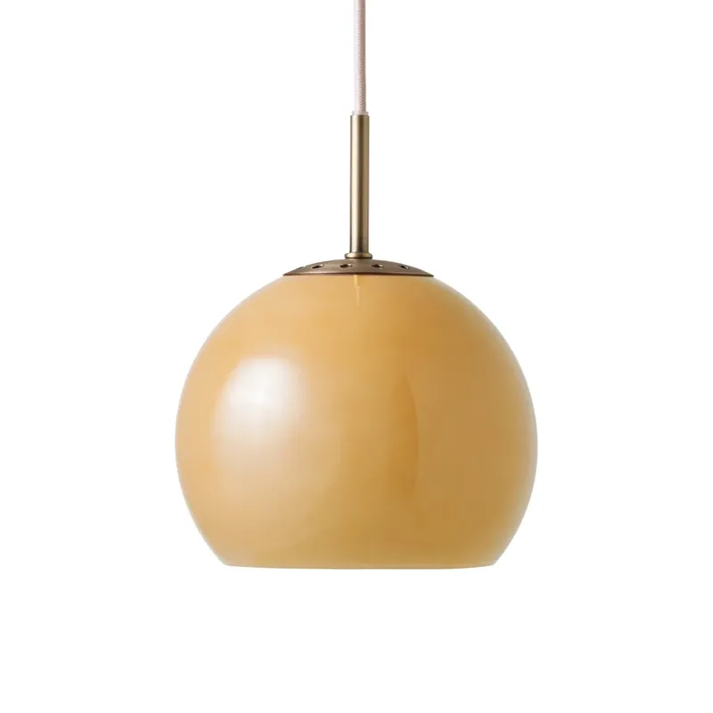 Beste Prijs FRANDSEN Hanglamp Ball, barnsteen, Ø 18 cm, glas