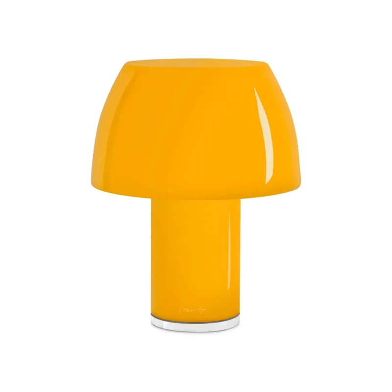 Nemo LED tafellamp Lorosae, geel, glas, IP54, USB Voordeelprijs