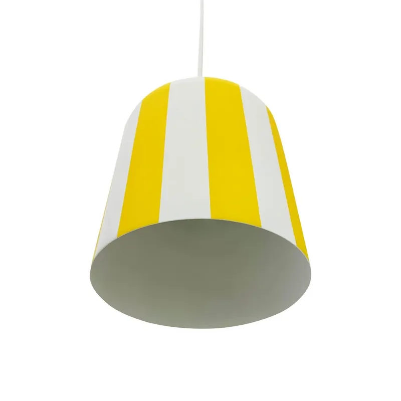 Gereduceerde Prijs Dyberg Larsen Gry hanglamp, geel/wit, Ø 20 cm, metaal