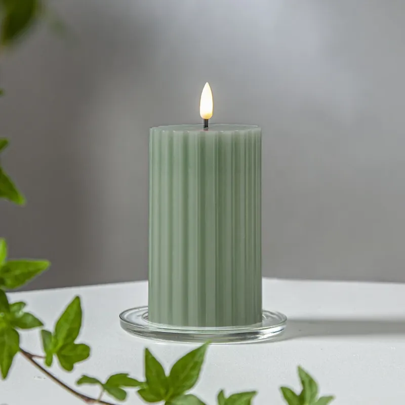 Koopje LED strip Flame Stripe groen 15 cm echte was op batterijen