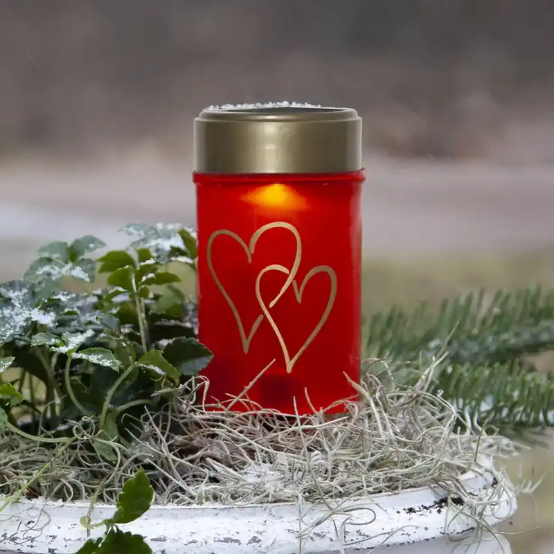 Nu Kopen LED grondspies lamp Hartig, rood/goud, 12 cm kunststof