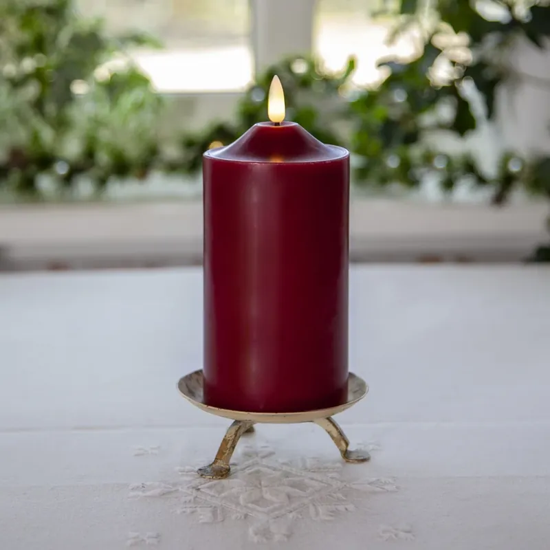 LED kaarsvlam, hoogte 17 cm, rode echte was op batterijen Weekendaanbieding