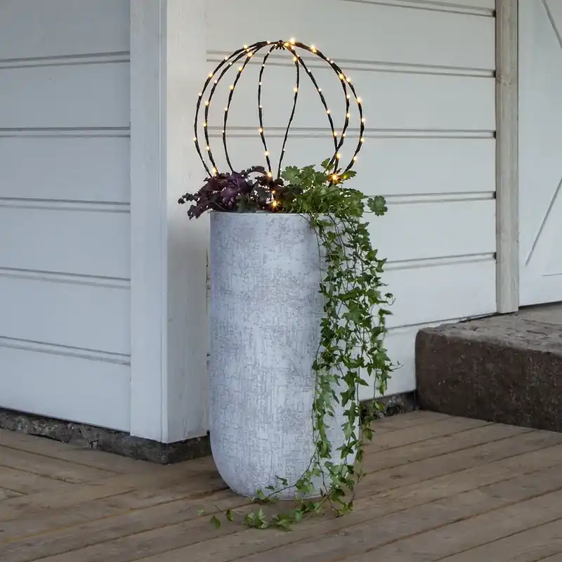 Koop Online LED grondspies lamp Bol, Ø 40 cm, zwart metalen batterij