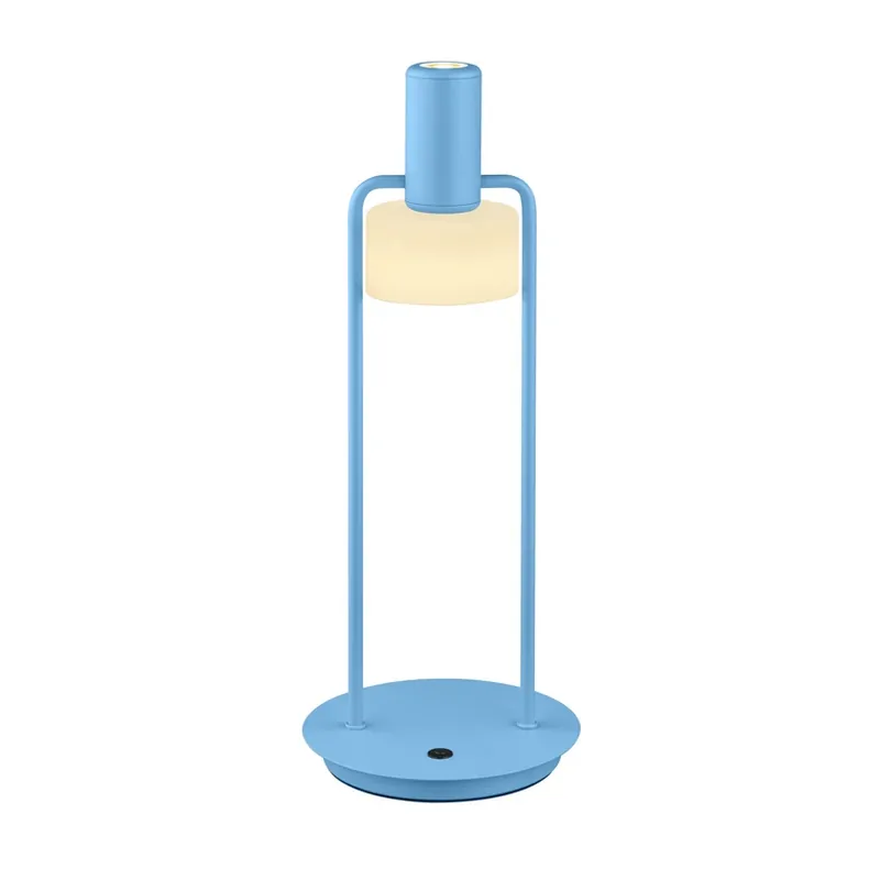 Beperkte Voorraad Banji LED tafellamp, pastelblauw, hoogte 37 cm, touchdimmer