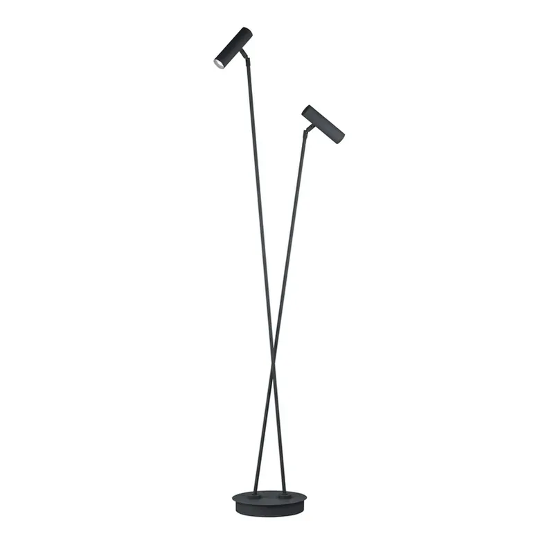 Tom Pro LED vloerlamp, zwart, 2-lamps, CCT, dimmer Seizoensaanbieding