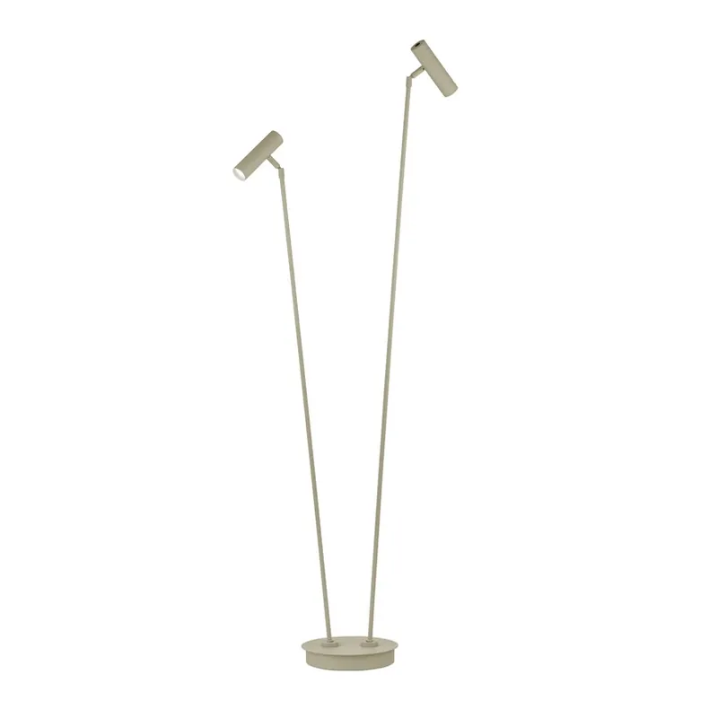Betrouwbaar LED vloerlamp Tom Pro, zandkleurig, 2-lamps, CCT, dimmer