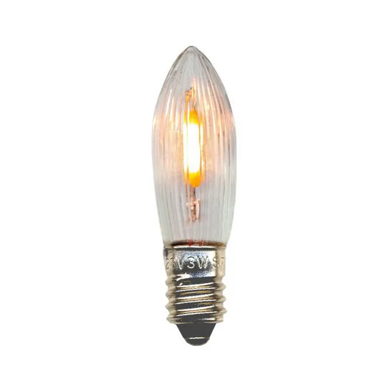 Nieuw LED vervangingslamp kaars E10 0.5W helder 14-55VAC/DC 7xset