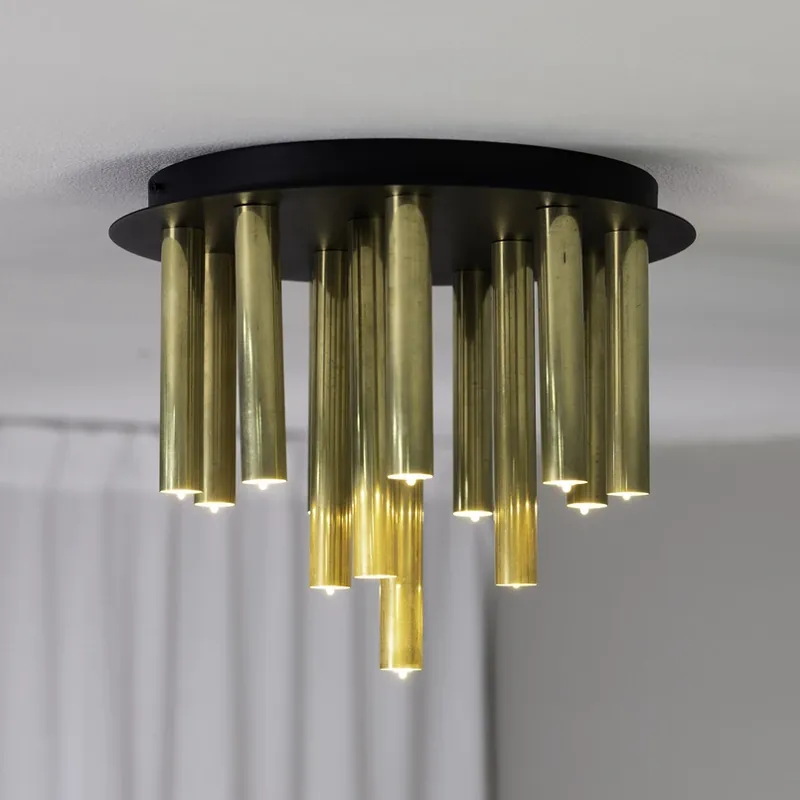 Gocce plafondlamp, 13-lichts, messing/zwart, ijzer, G9 Voordeelprijs