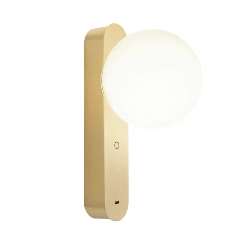 Hoge Kwaliteit LEDS-C4 LED wandlamp Perlina, USB, goudkleurig, 5,1 cm