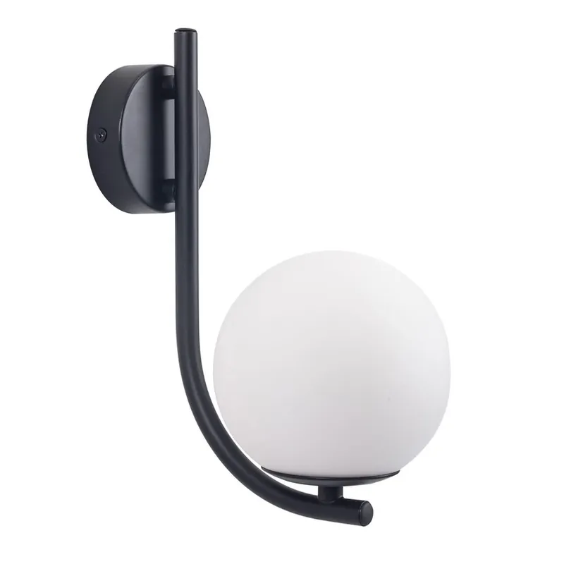 Aanbieding Forlight wandlamp Sfera Single, zwart, glas, breedte 12 cm
