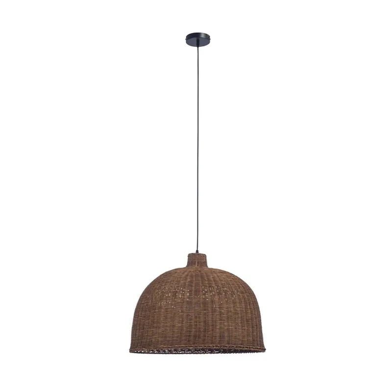 Beperkt Aanbod Forlight Cortic hanglamp, Ø 60 cm, donkerbruin, rotan