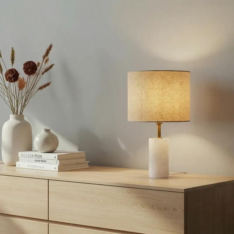 Weekendaanbieding Lindby tafellamp Albast, wit/beige, Ø 25 cm, marmer, E27