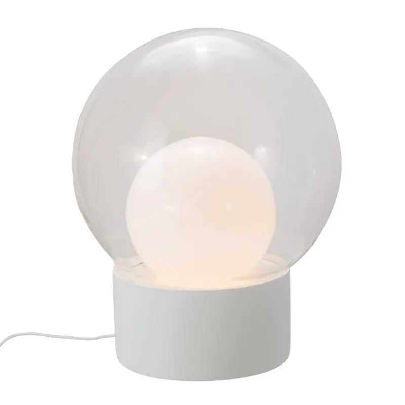 Weekendaanbieding pulpo tafellamp Boule Medium, helder/opaal/wit, glas