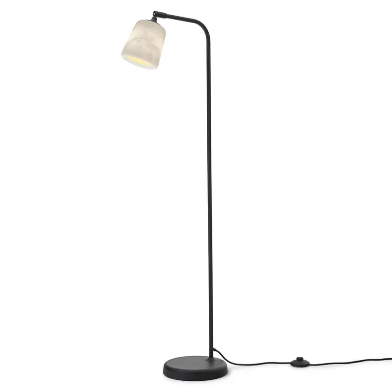 Snelle Levering New Works vloerlamp materiaal TBS, wit, marmer, hoogte 125 cm