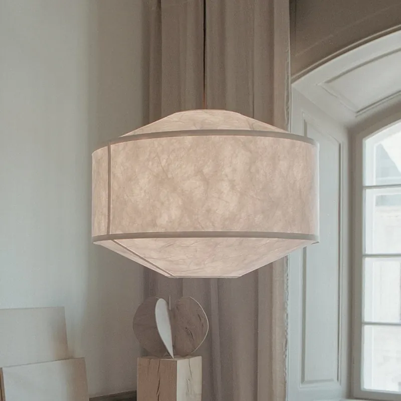 New Works hanglamp Kite, Ø 65 cm, wit, 3-lamps, fleece Betrouwbaar