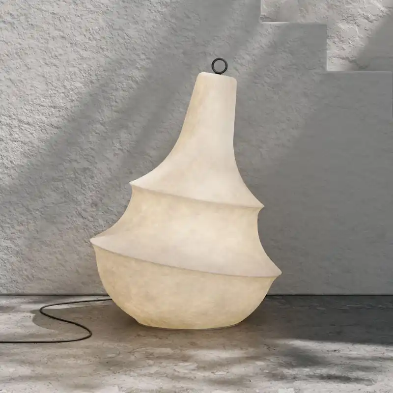 Premium Karman buiten vloerlamp Lady D, hoogte 89 cm, wit, glasvezel