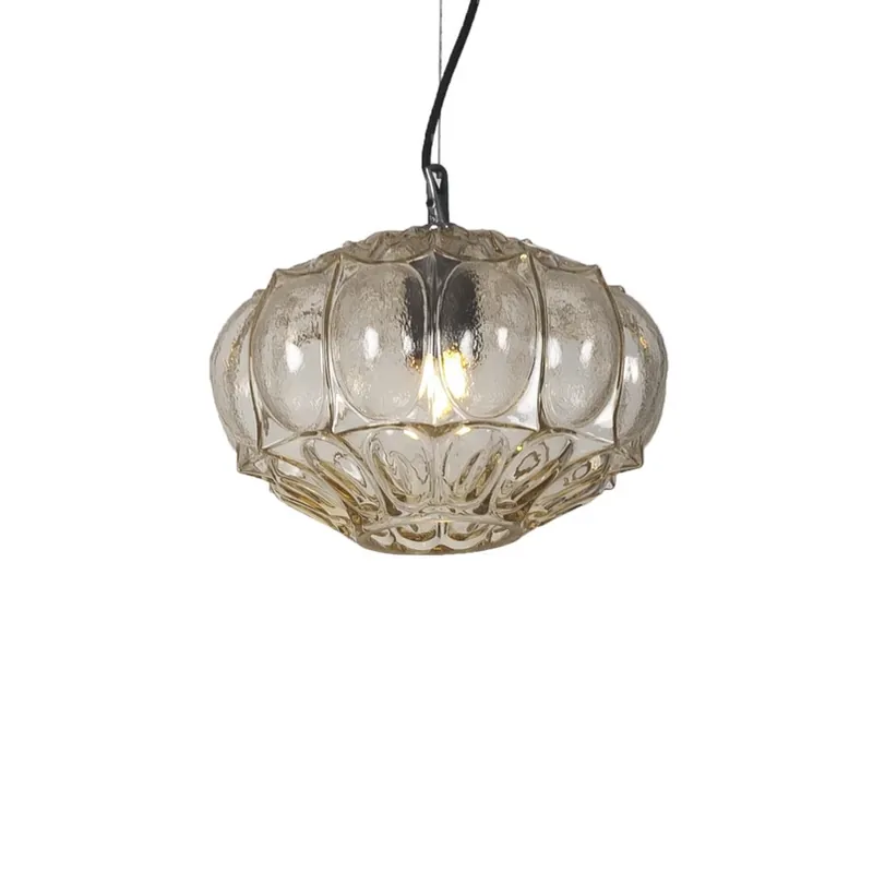 Karman hanglamp Ginger, geel, hoogte 20 cm glas, E27 Koopje