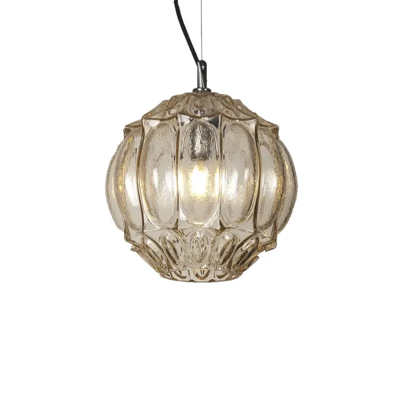 Actieprijs Karman hanglamp Ginger, geel, hoogte 26 cm, glas, E27