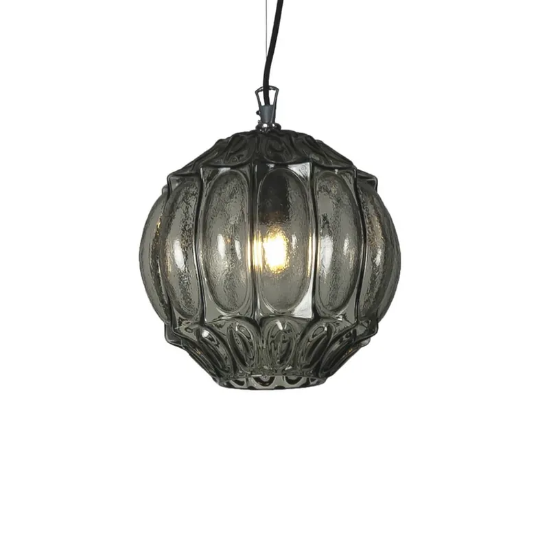 Aanbieding Karman hanglamp Ginger, rookgrijs, hoogte 26 cm, glas, E27