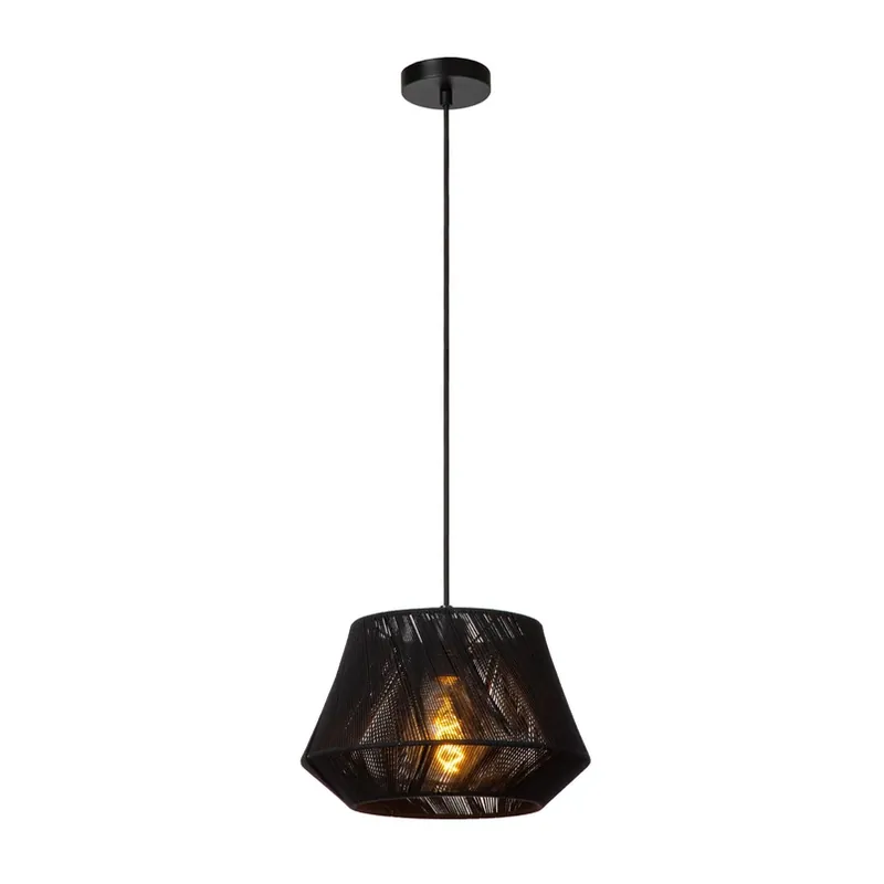Aanbieding Hanglamp Jessica, zwart, 1-lamp, Ø 30 cm, katoen