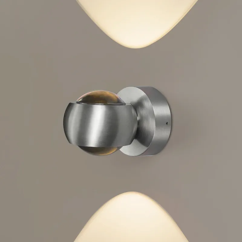 Gratis Retour LED buiten wandlamp, aluminiumkleurig, up&down, CCT, dimbaar