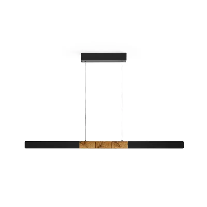 HerzBlut LED hanglamp Lana del nero, hout, dimbaar Favoriet