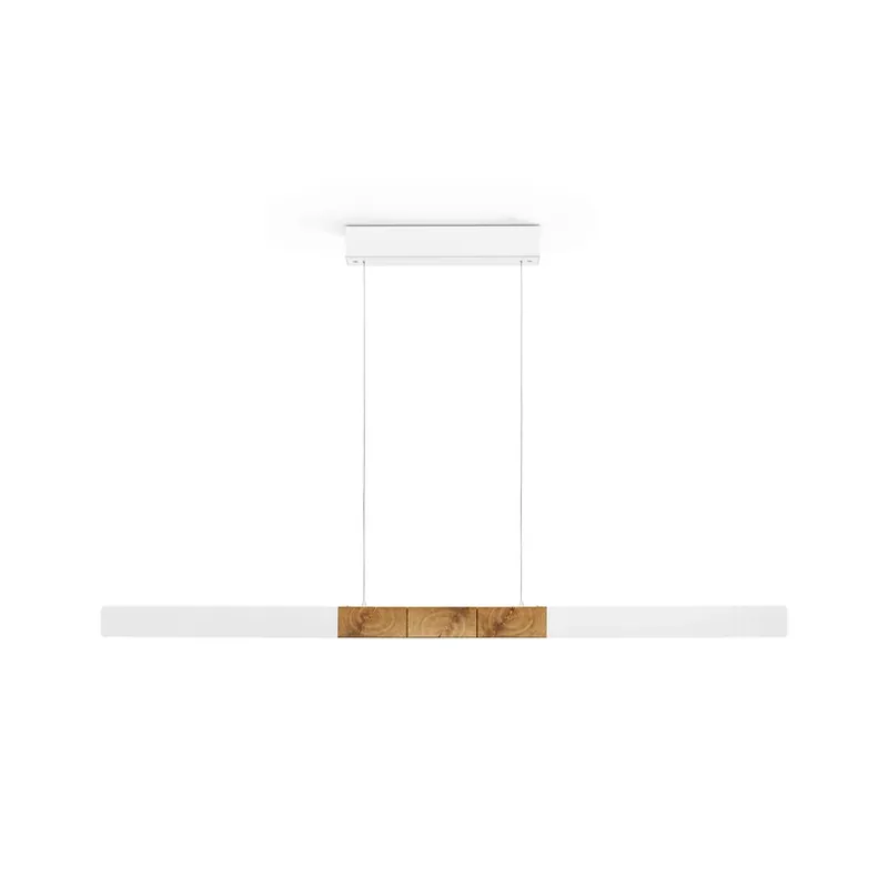 Laatste Versie HerzBlut LED hanglamp Lana del bianco, hout, dimbaar