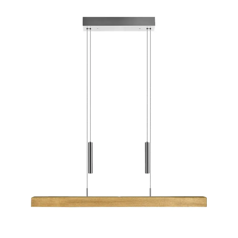 Rechtstreeks Van De Fabrikant HerzBlut LED hanglamp Leonora, 85 cm, hout, dimbaar