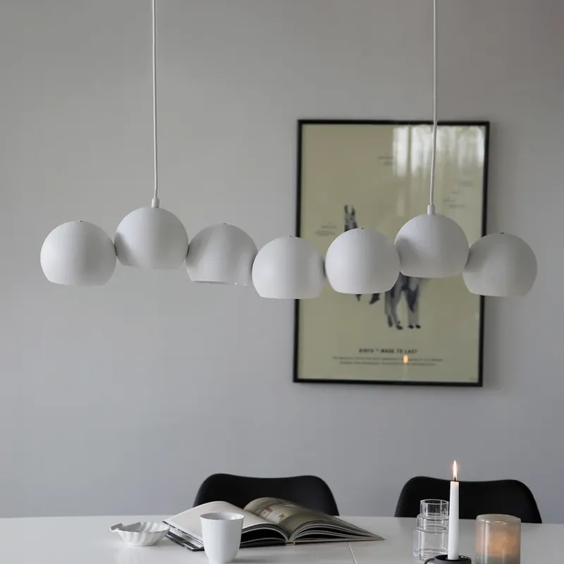 Cupolo hanglamp, wit, ijzer, lengte 101 cm, 7-lamps Beperkt Aanbod
