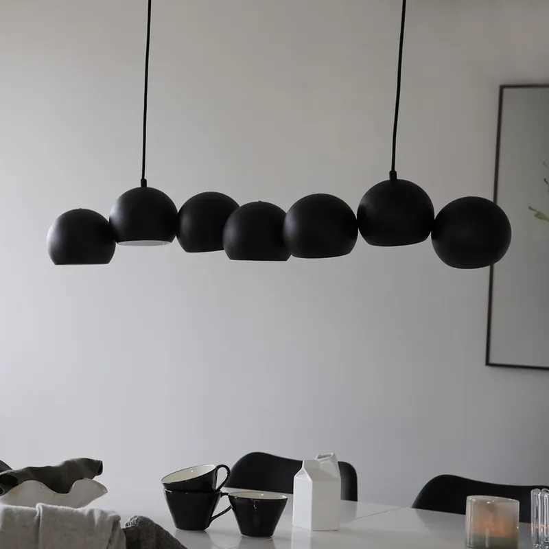 Cupolo hanglamp, zwart, ijzer, lengte 101 cm, 7-lamps Uitverkoop