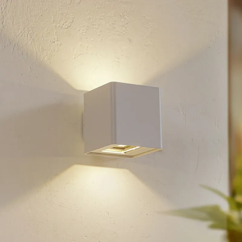 Lage Kosten LED buiten wandlamp Aaron, wit, IP54, omhoog/omlaag