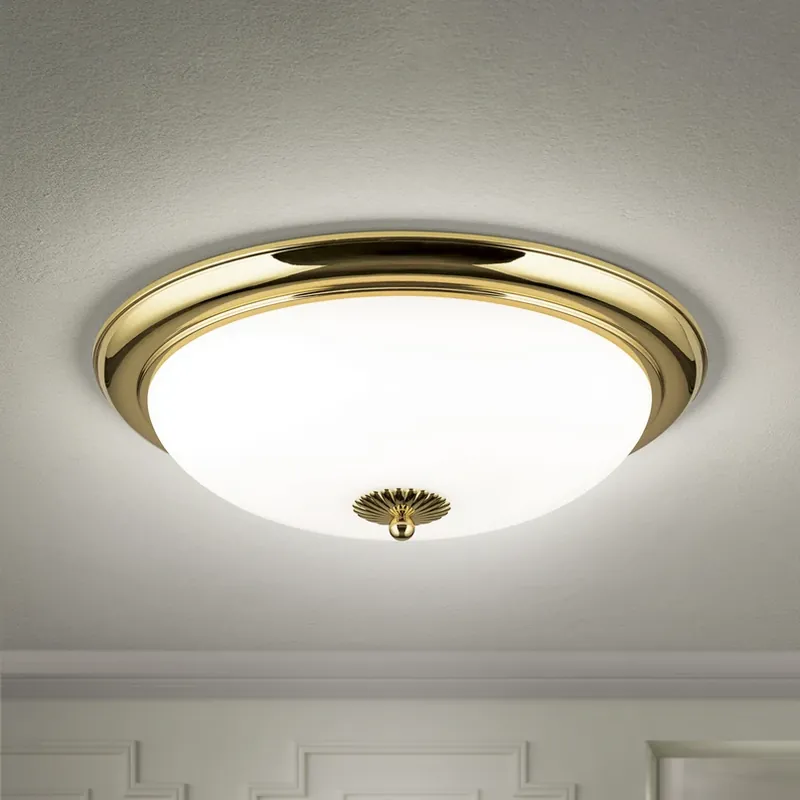 Koopje Empire plafondlamp, Ø 48 cm, goud, mat opaalglas
