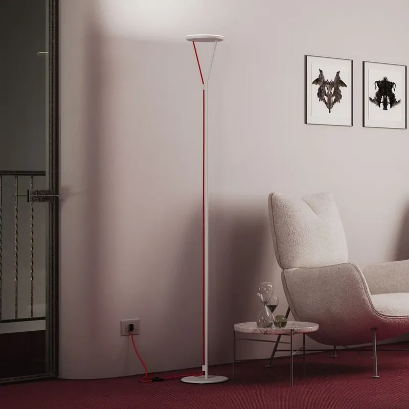 Beperkte Voorraad Fabbian LED vloerlamp Rio, wit, dimbaar, 3.000 K, metaal