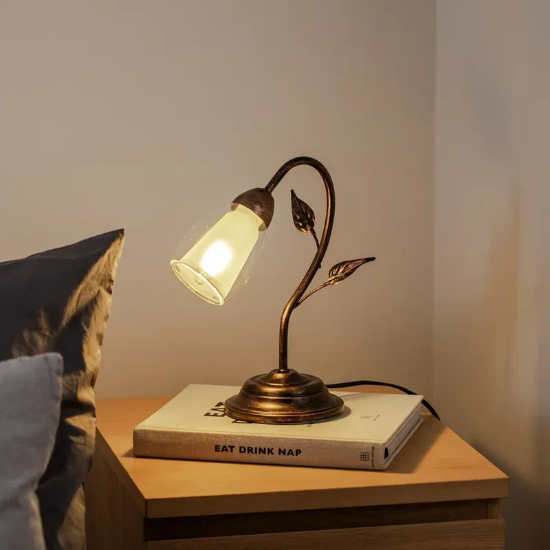 Tafellamp Liliana, 1-lamp, zwart, roségoud, metaal Finale Uitverkoop