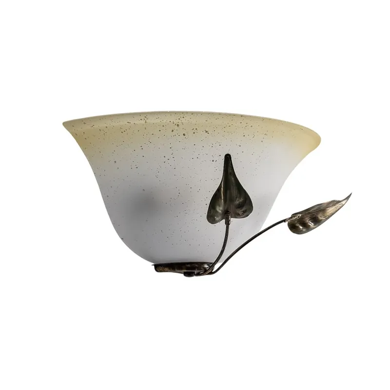 Wandlamp Mira, crème/brons, glas, 30 cm breed, E27 Actieprijs