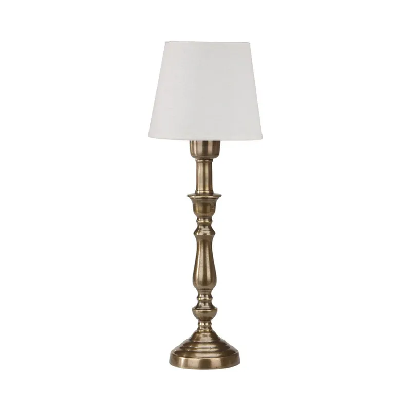 PR Home tafellamp Therese Mia, 43 cm, wit/messing, linnen Koop Vandaag