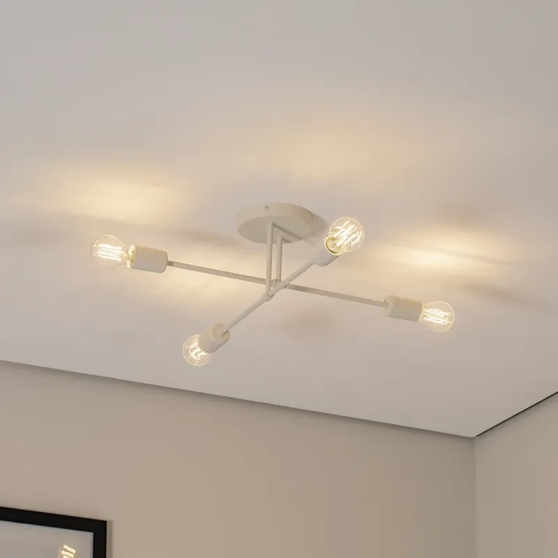 Cambridge plafondlamp, 4-lamps, zandkleurig, metaal Snelle Levering